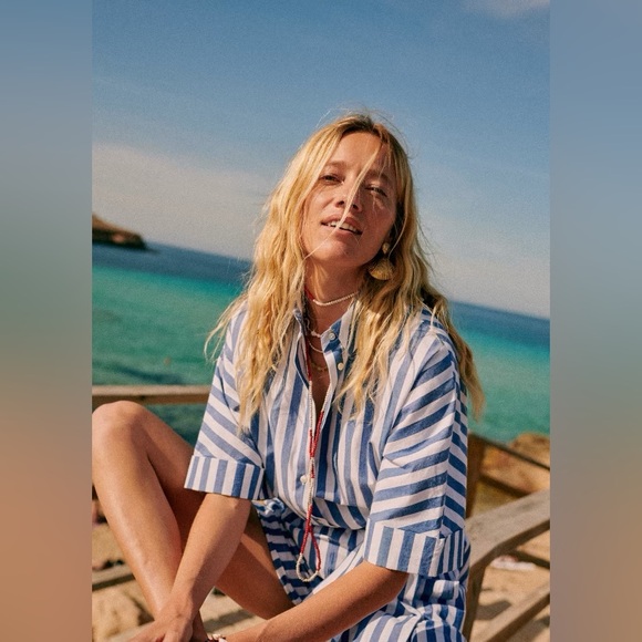 Sezane Striped playsuit. 38 - Picture 5 of 9